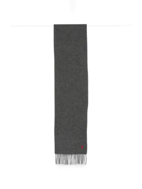 AMI Paris Ami de Coeur fringed scarf