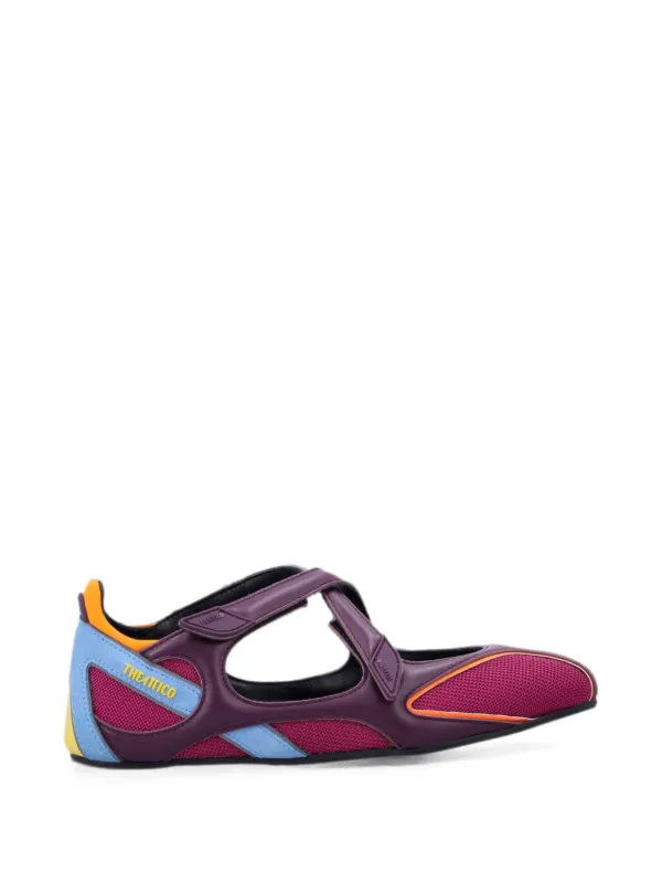 The Attico Floor 01 Crossover-strap Ballet Sneakers in Purple