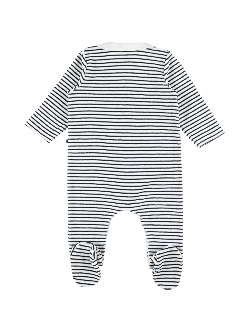 Petit Bateau Gestreepte pyjama met geborduurd hart Wit