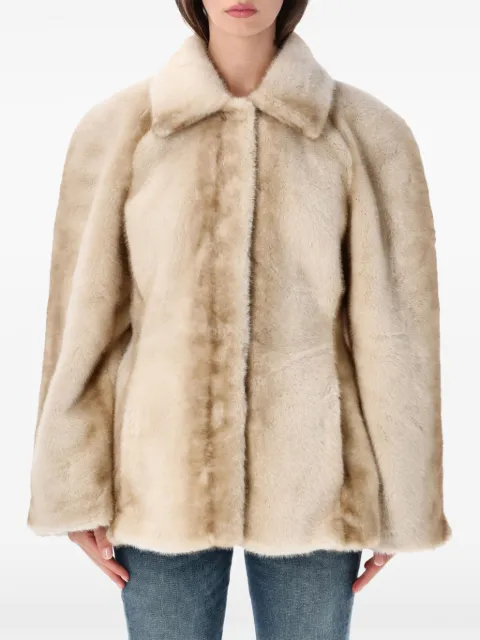 ducie Maeve striped cashmere-shearling coat