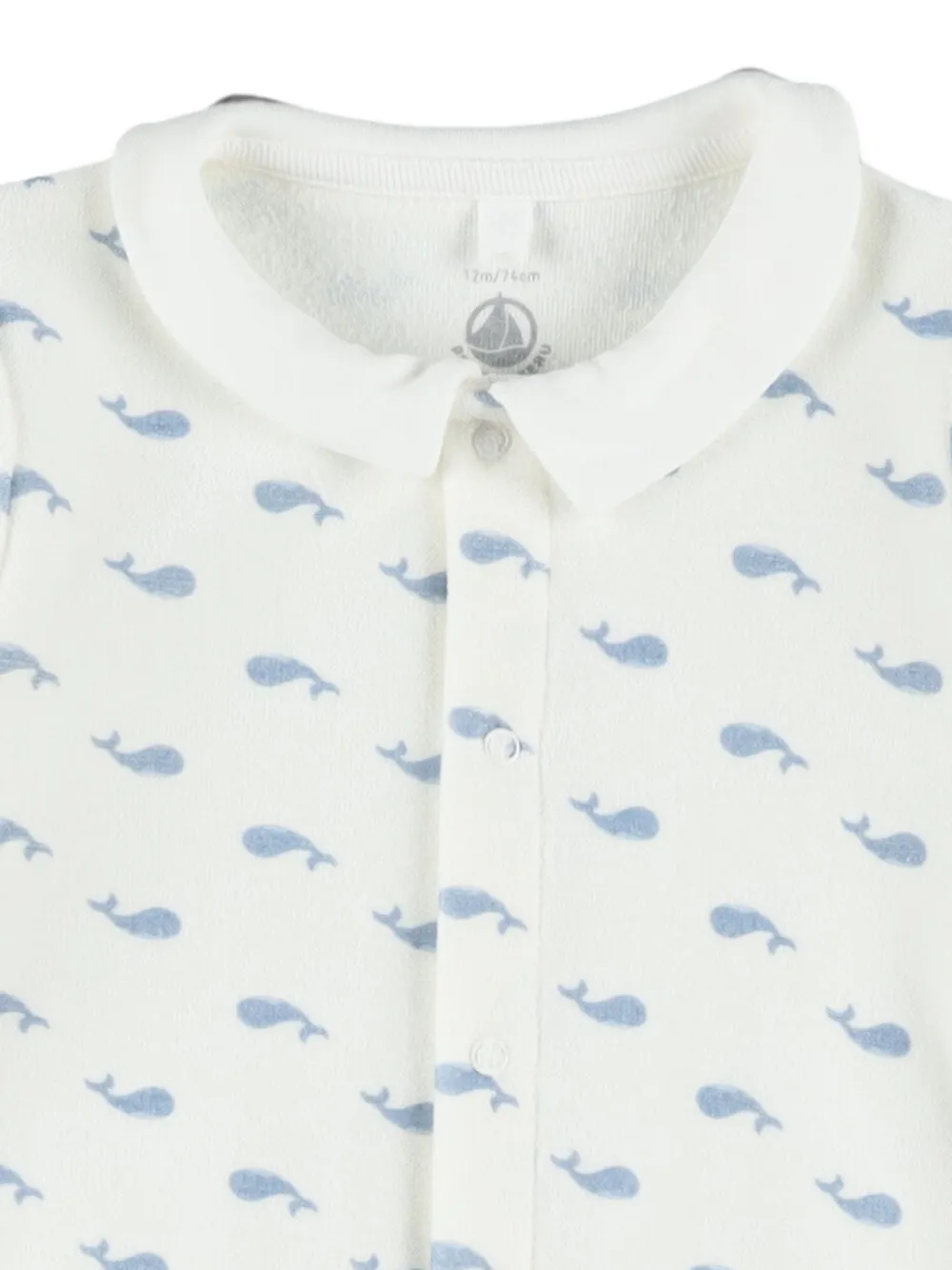 Petit Bateau Pyjama met walvis-print en katoenen print Beige