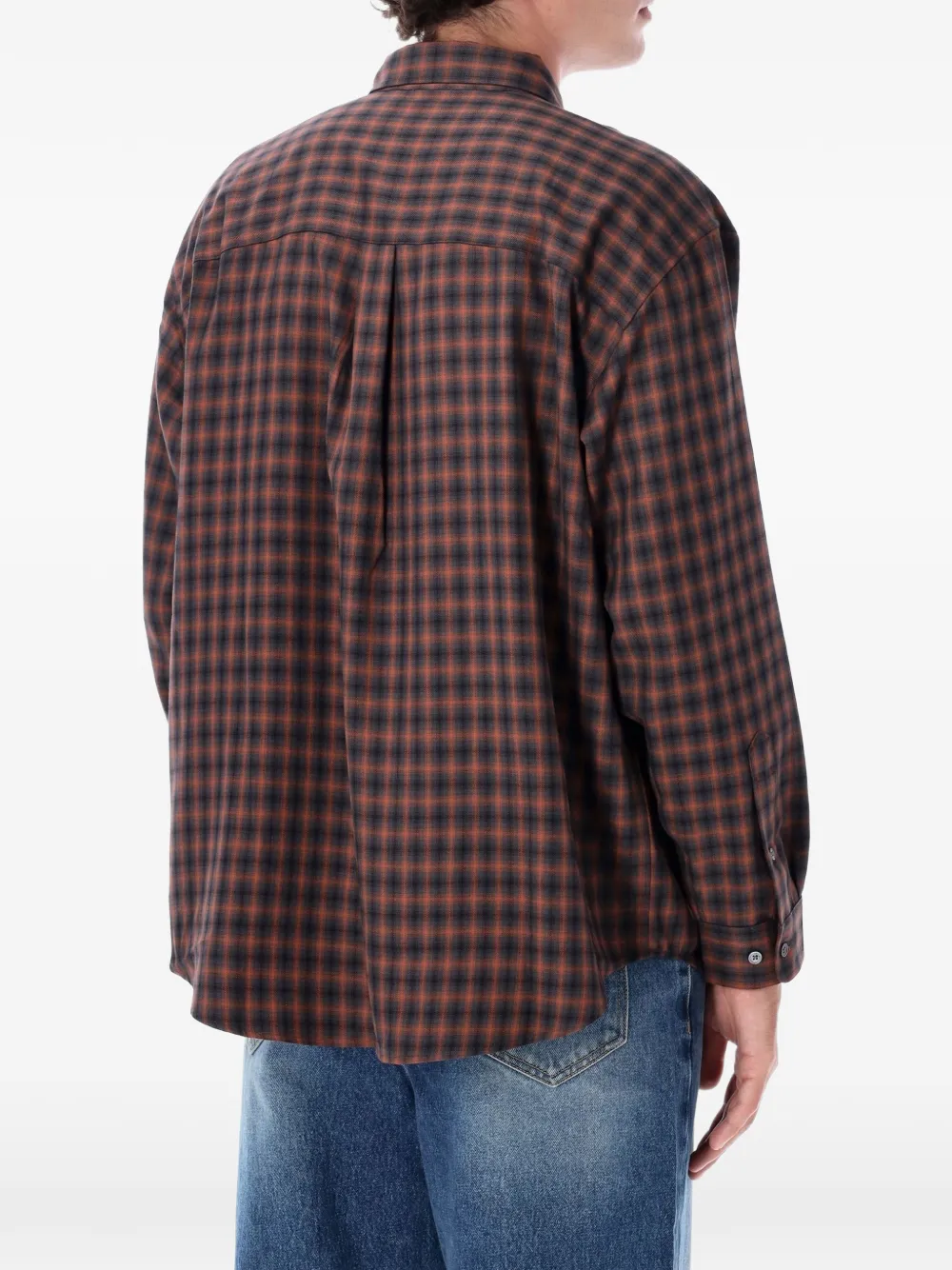 DUNST Geruit shirt Bruin