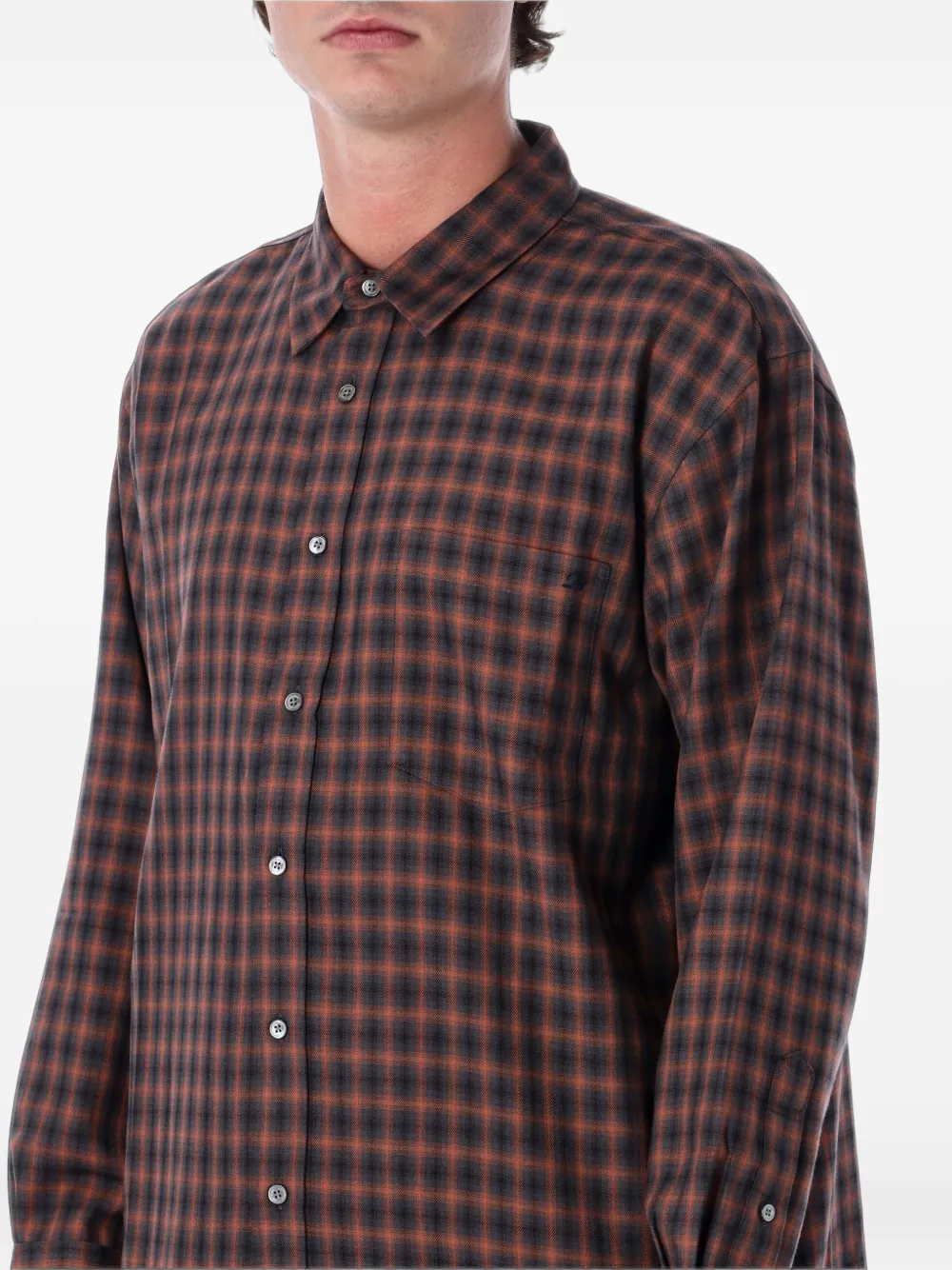 DUNST Geruit shirt Bruin