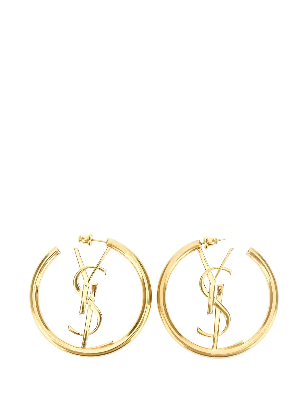 Saint Laurent Cassandre hoop earrings - Gold