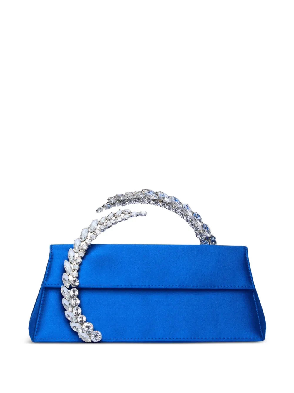 L'alingi Karma Stone-encrusted Satin Clutch Bag In Blue