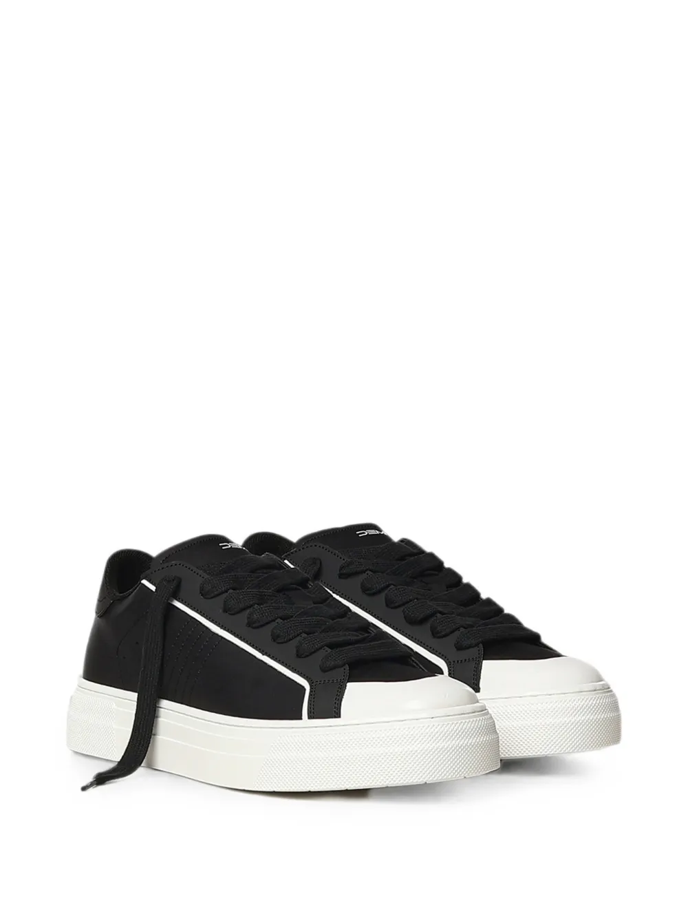 Demna logo-print platform sneakers Zwart