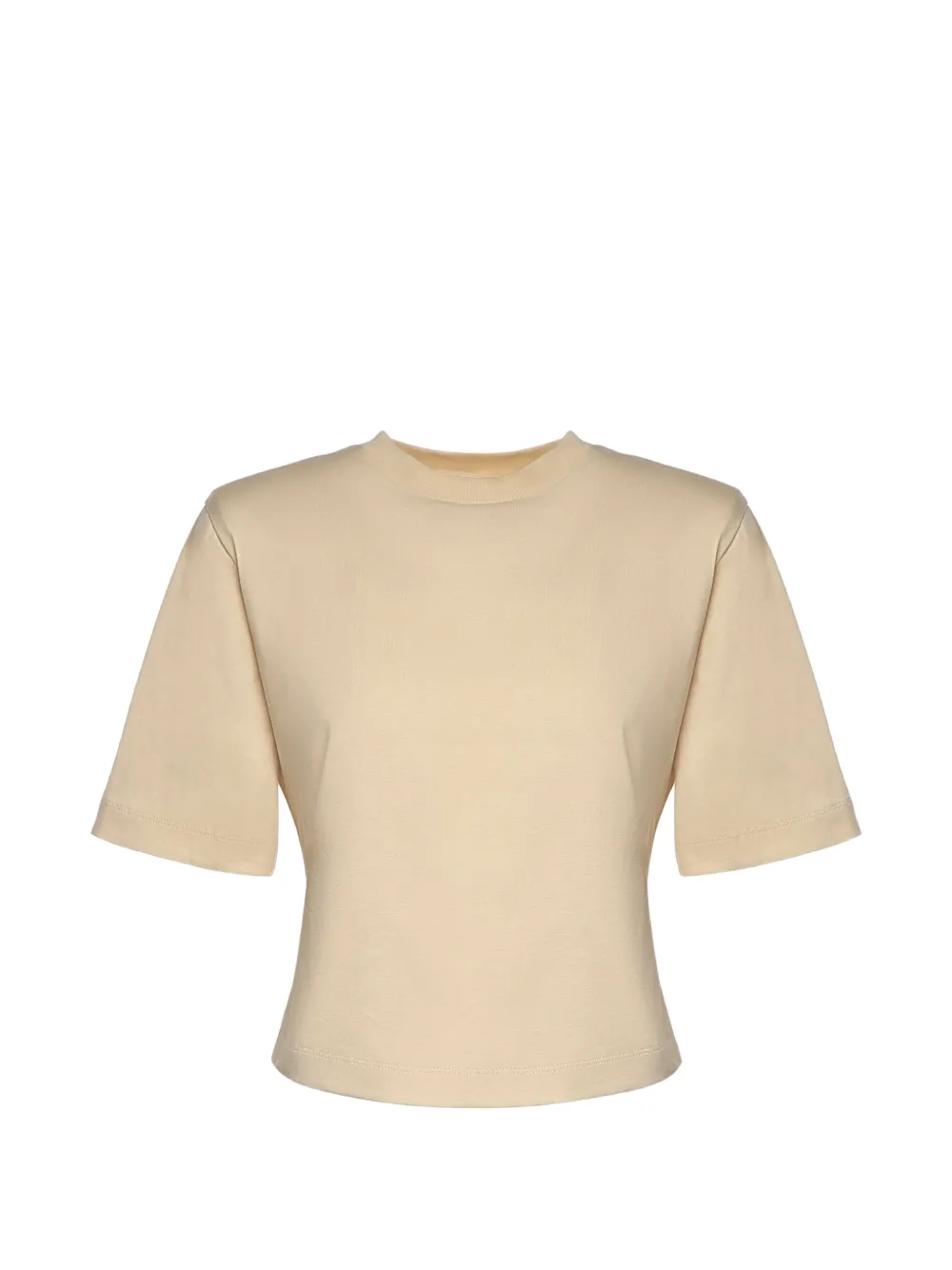 Nineminutes Padded-shoulder T-shirt In Neutral
