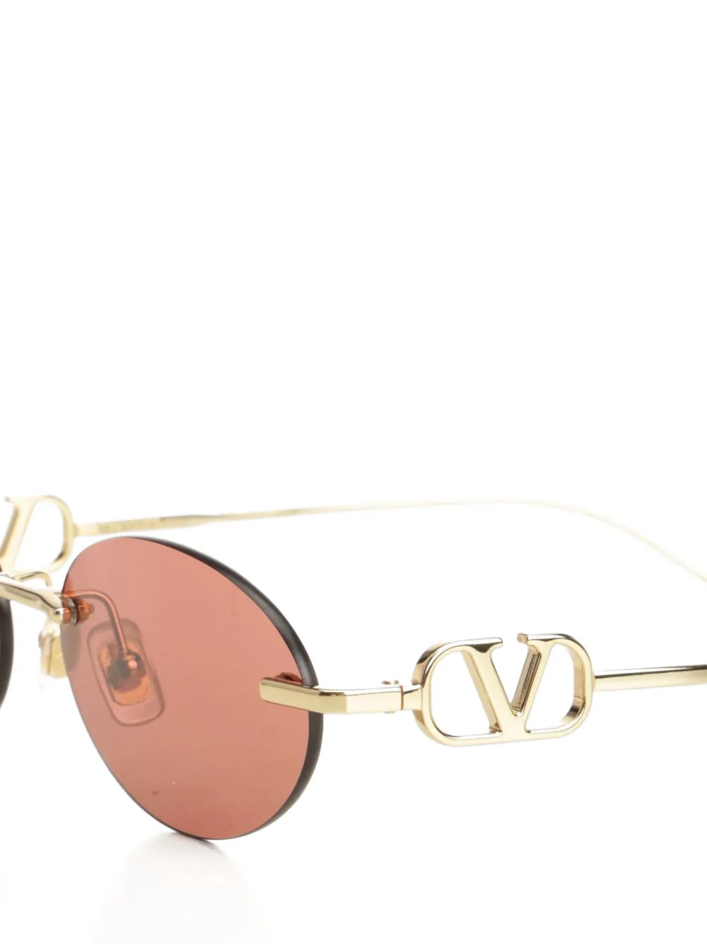 VALENTINO GARAVANI EYEWEAR VLogo zonnebril met geometrisch montuur Goud