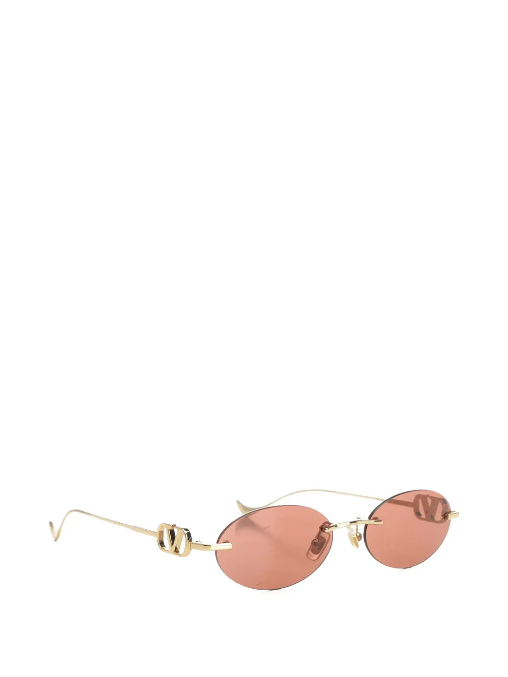 VALENTINO GARAVANI EYEWEAR VLogo zonnebril met geometrisch montuur Goud