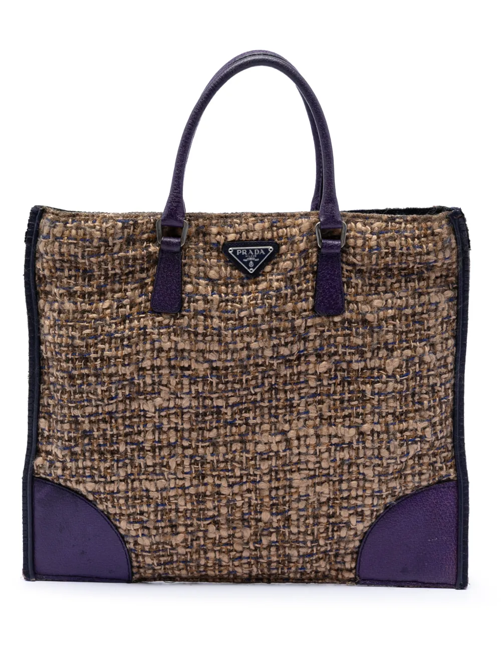 Prada Pre-Owned 2000-2013 Cinghiale Trimmed Viscose Flat tote bag - Marrone