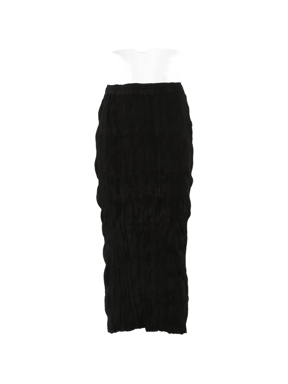 Gongdid Design Crinkled-finish Elasticated-waist Midi Skirt In Black