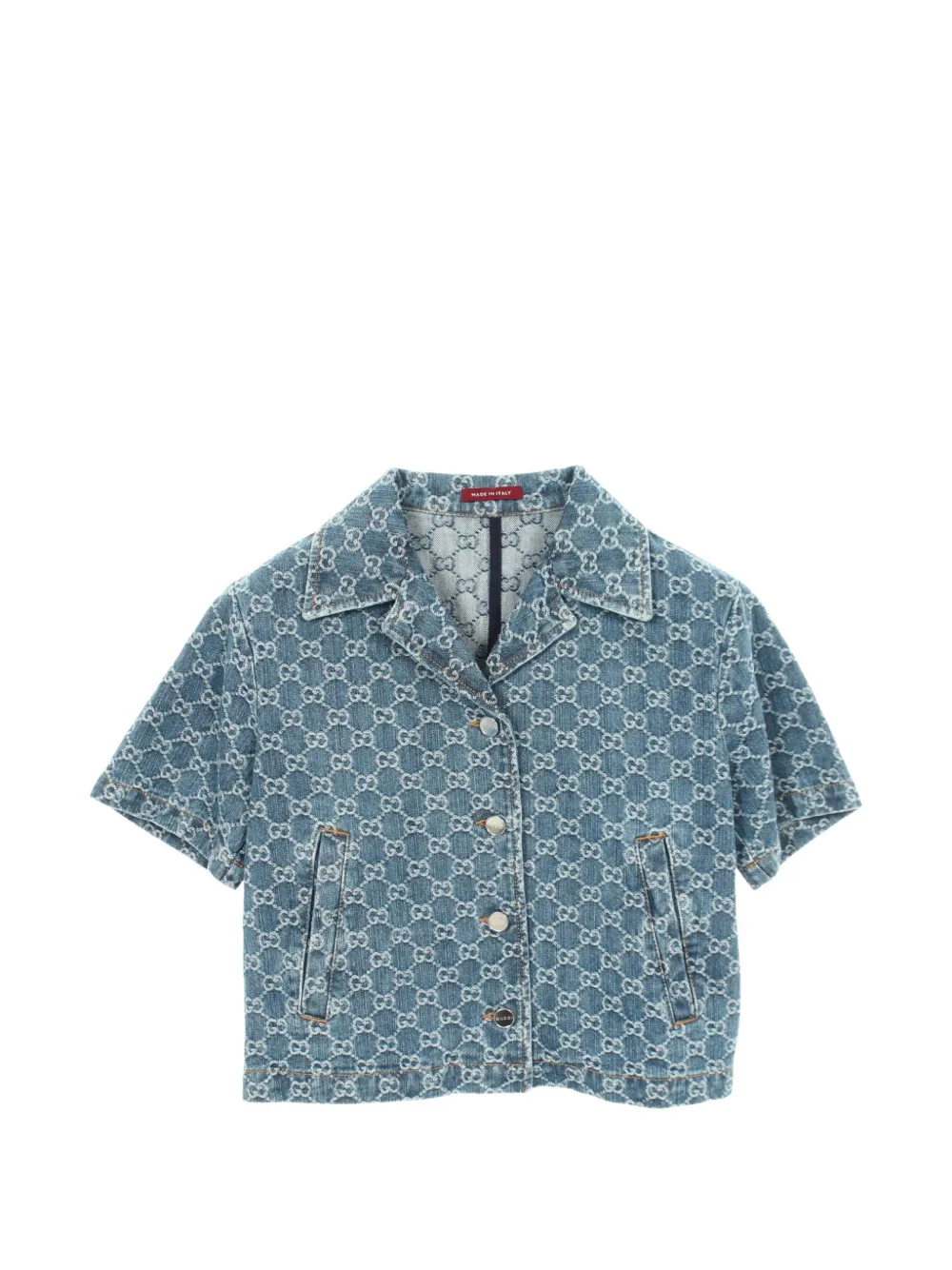 Gucci Pre-Owned 2010s GG jacquard denim shirt - Blu