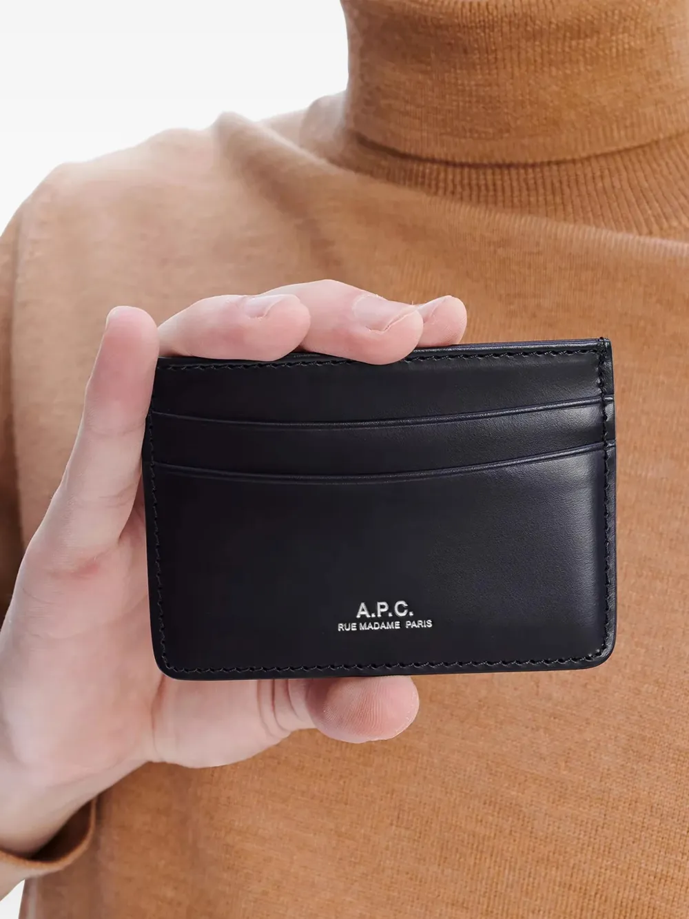 A.P.C. Andre leren pasjeshouder Zwart