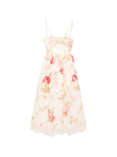 ZIMMERMANN floral-print lace-trim dress