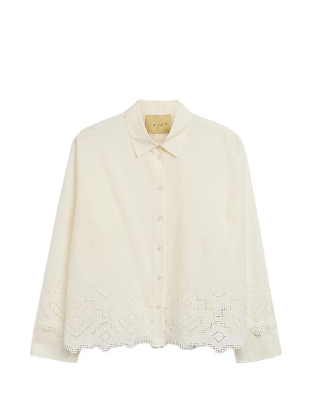 MOMONÌ broderie anglaise poplin shirt - Bianco