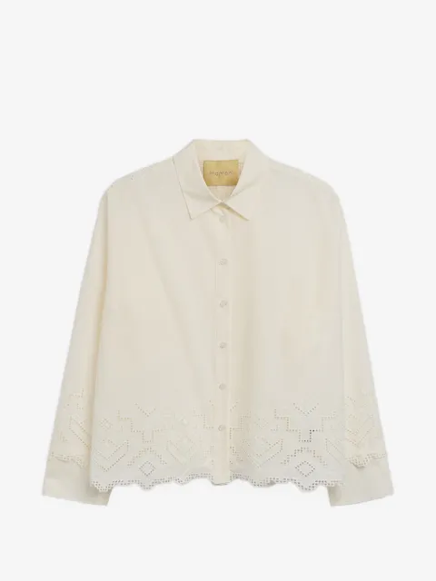 MOMONÌ broderie anglaise poplin shirt