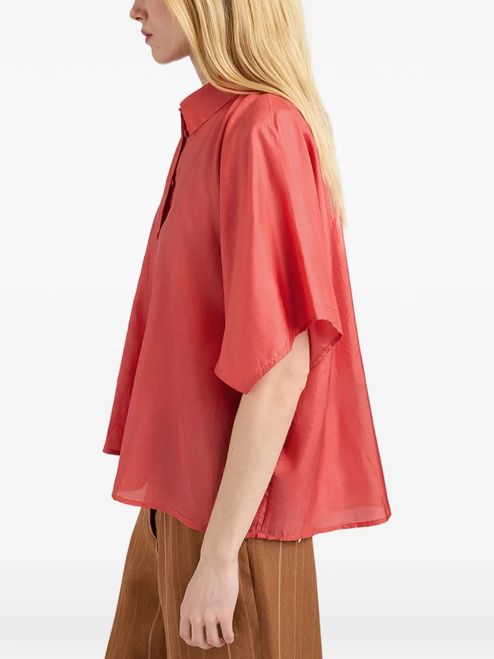 MOMONÌ Brooklyn blouse met kimono mouwen Roze