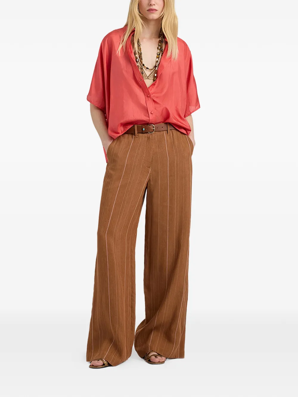 MOMONÌ Brooklyn blouse met kimono mouwen Roze