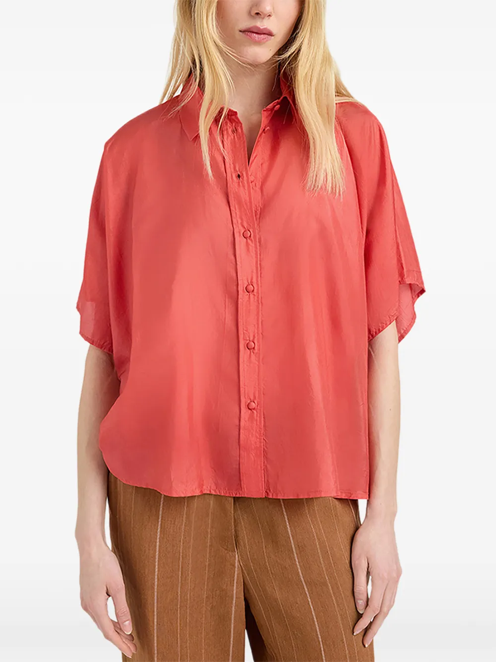 MOMONÌ Brooklyn blouse met kimono mouwen Roze
