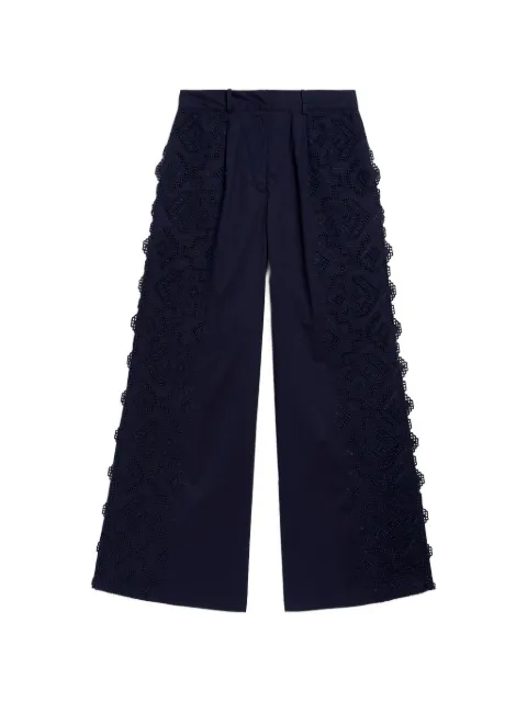 MOMONÌ broderie-anglaise cotton palazzo pants