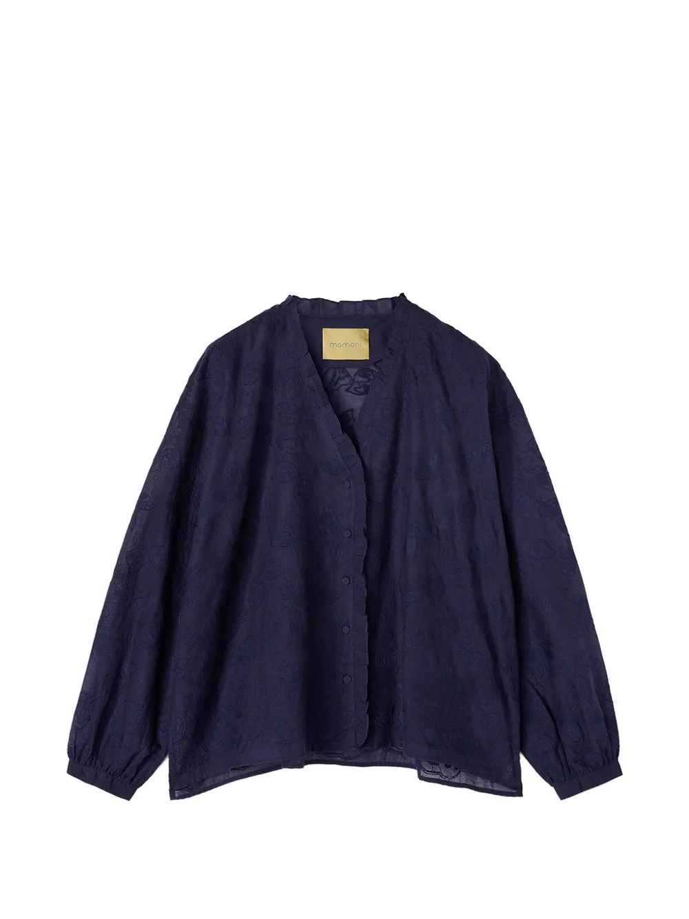 MOMONÌ Rios embroidered ruffled shirt - Blu
