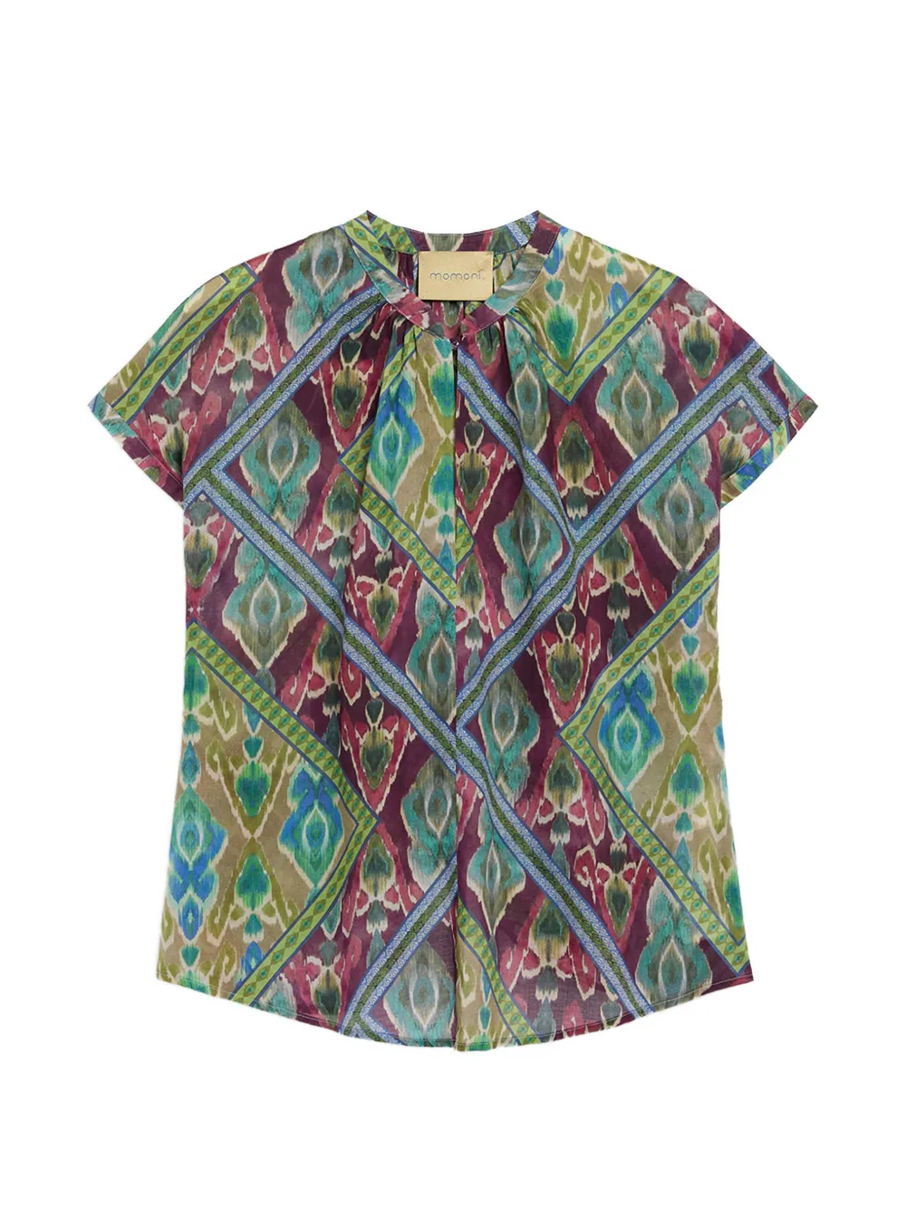 MOMONÌ printed cotton-voile blouse - Blu