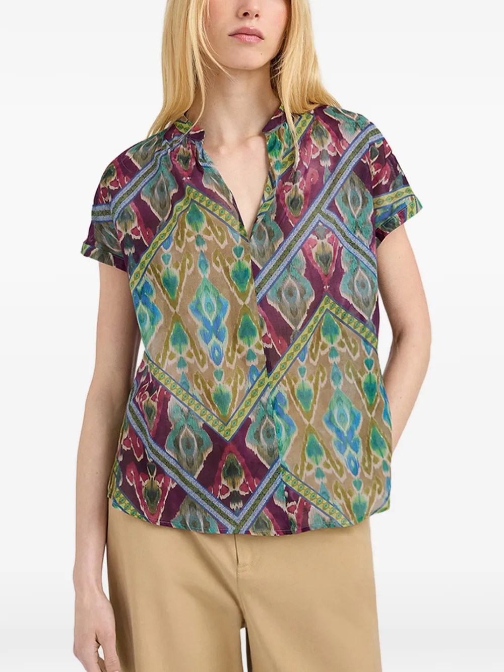  Momonì Blusa Estampada - Azul 
