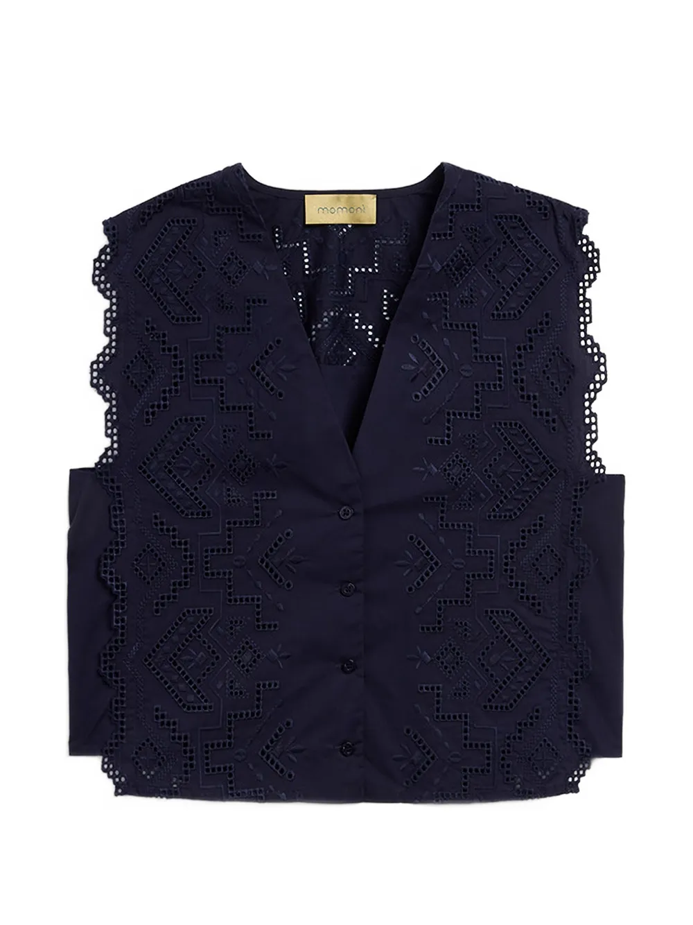 MOMONÌ Cielo broderie anglaise gilet - Blu