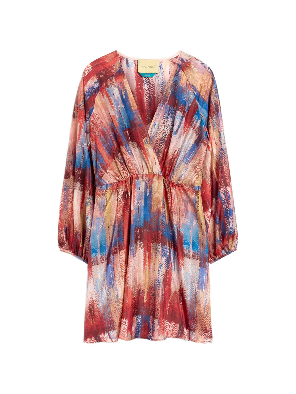 MOMONÌ Luno printed silk mini dress - Rosso