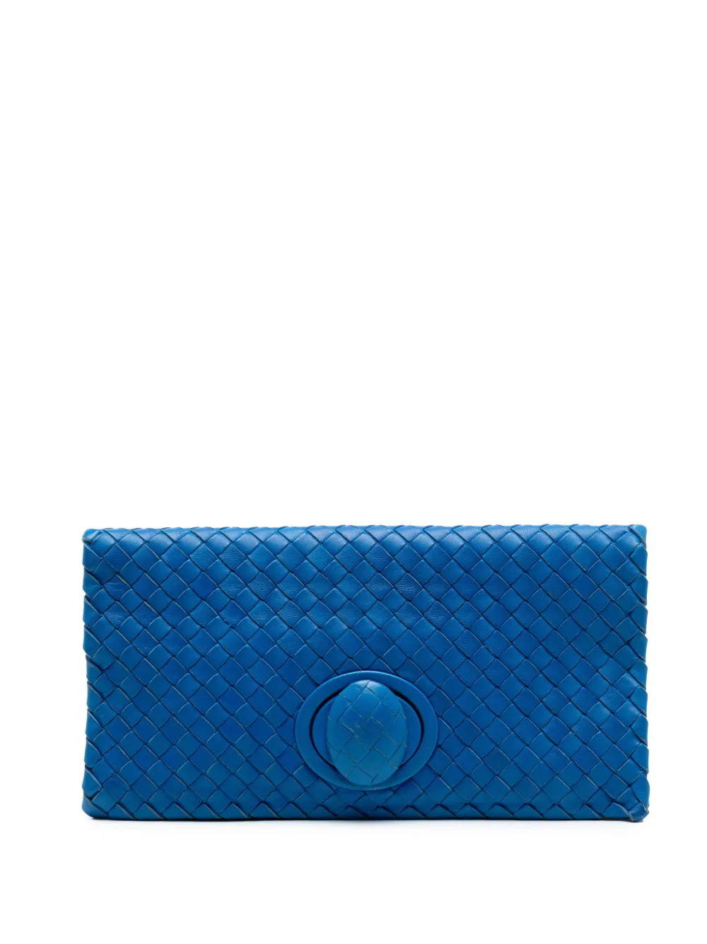 Bottega Veneta Pre-Owned 2012-2026 Nappa Intrecciato Turn Lock clutch bag - Blu