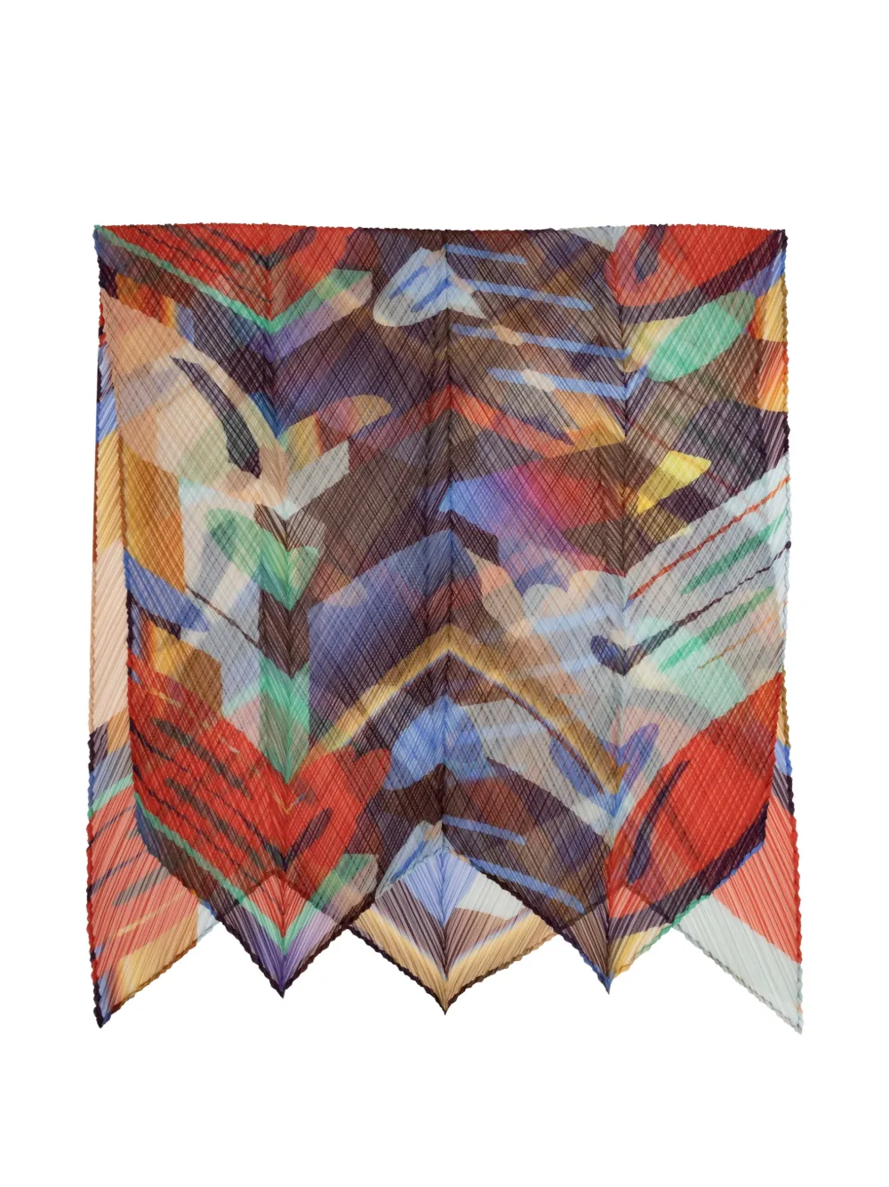 Pleats Please Issey Miyake Playground abstract-print scarf - Rosso
