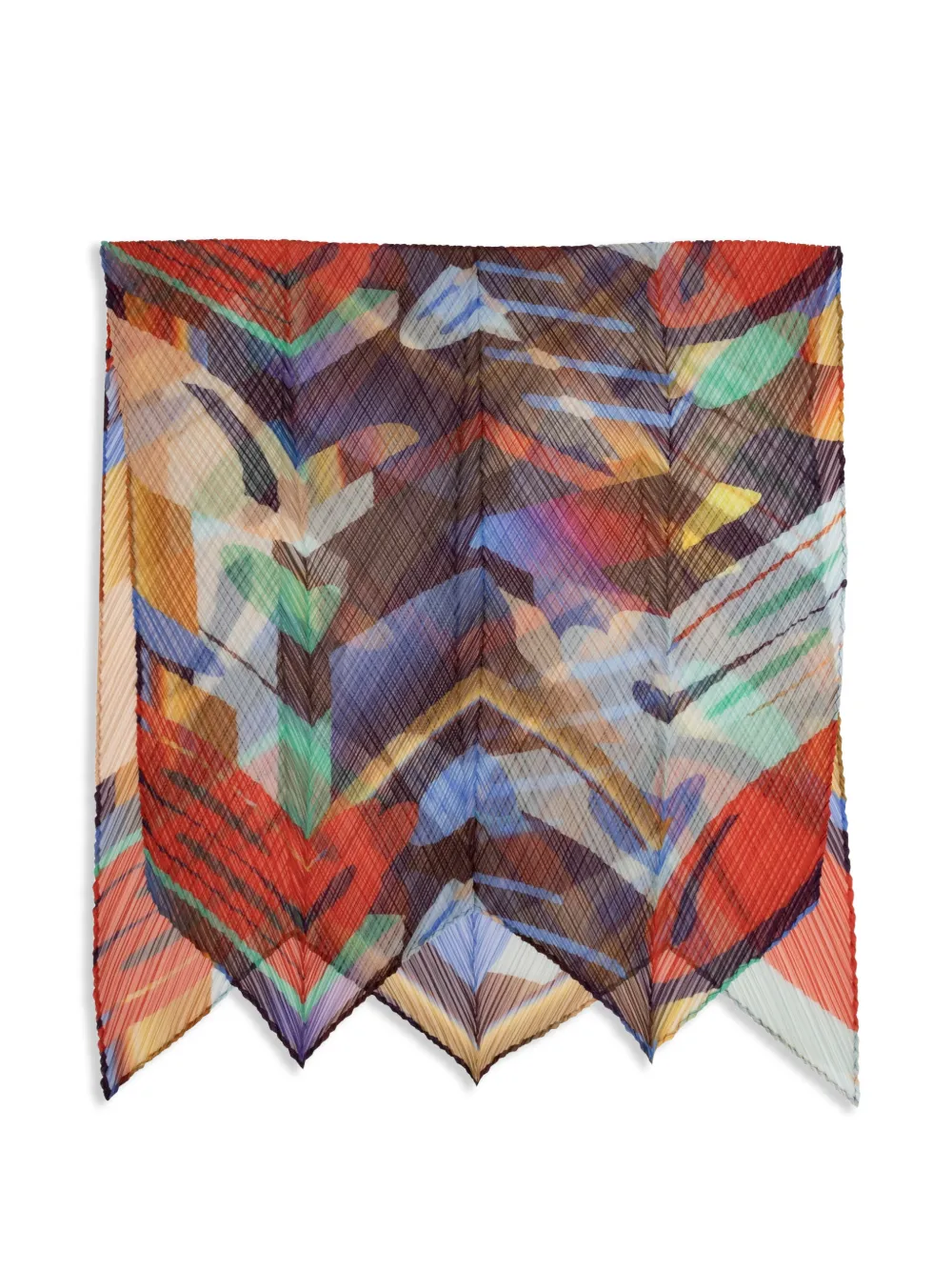 Pleats Please Issey Miyake Playground abstract-print scarf - Rosso