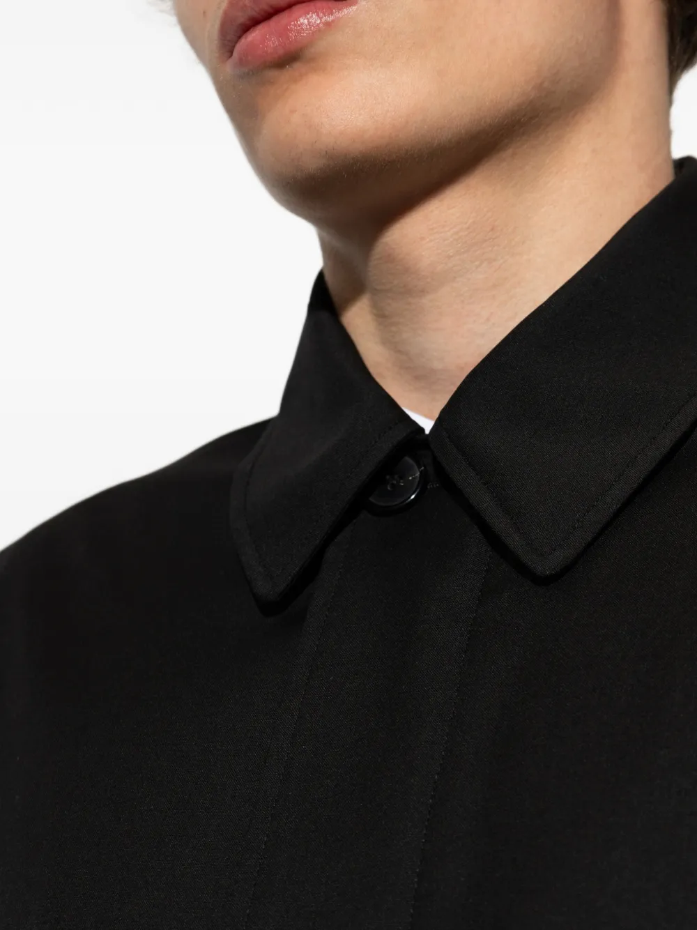 Paul Smith Wollen mantel met enkele rij knopen Zwart