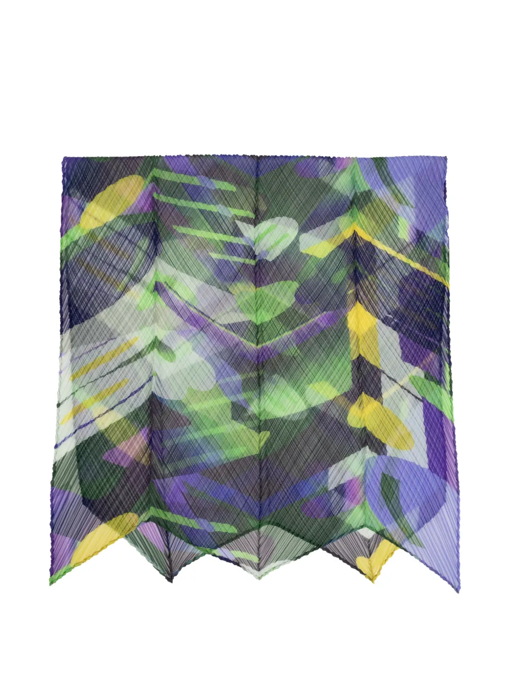 Pleats Please Issey Miyake abstract-print pleated scarf - Viola