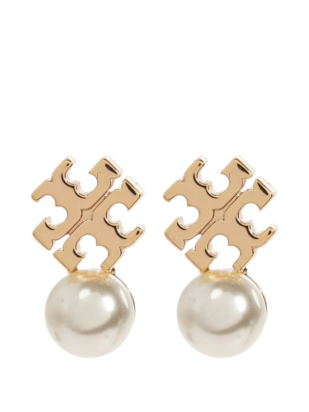 Tory Burch Double T faux-pearl earrings - Oro