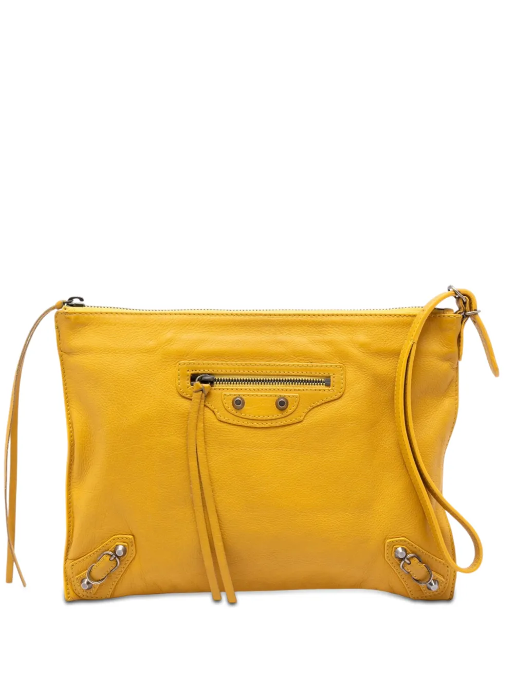 Balenciaga Pre-Owned 2021-2026 Leather Papier Wristlet clutch bag - Giallo