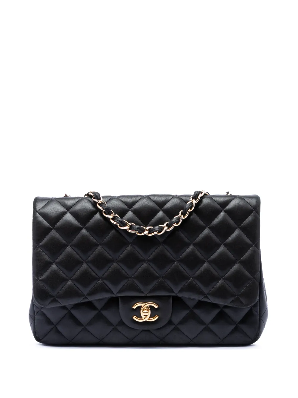 CHANEL Pre-Owned 2009-2010 Jumbo Classic Lambskin Single Flap shoulder bag - Nero