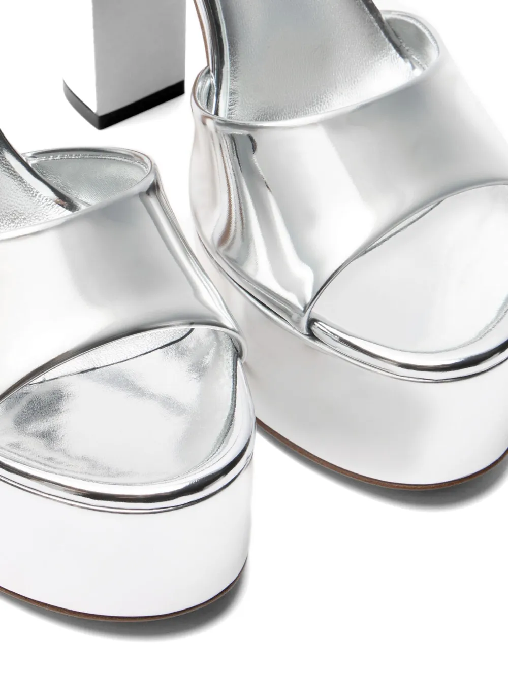 Casadei mirror-finish platform pumps Zilver