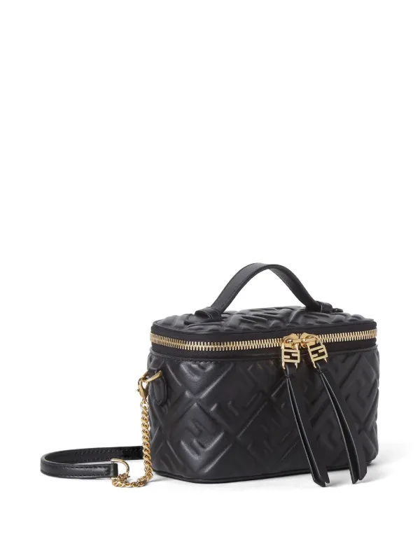 FENDI FF-embossed Leather make-up Bag | ブラック | FARFETCH JP