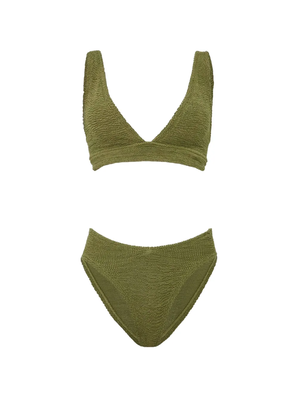 Hunza G Angel crinkled-texture bikini - Verde