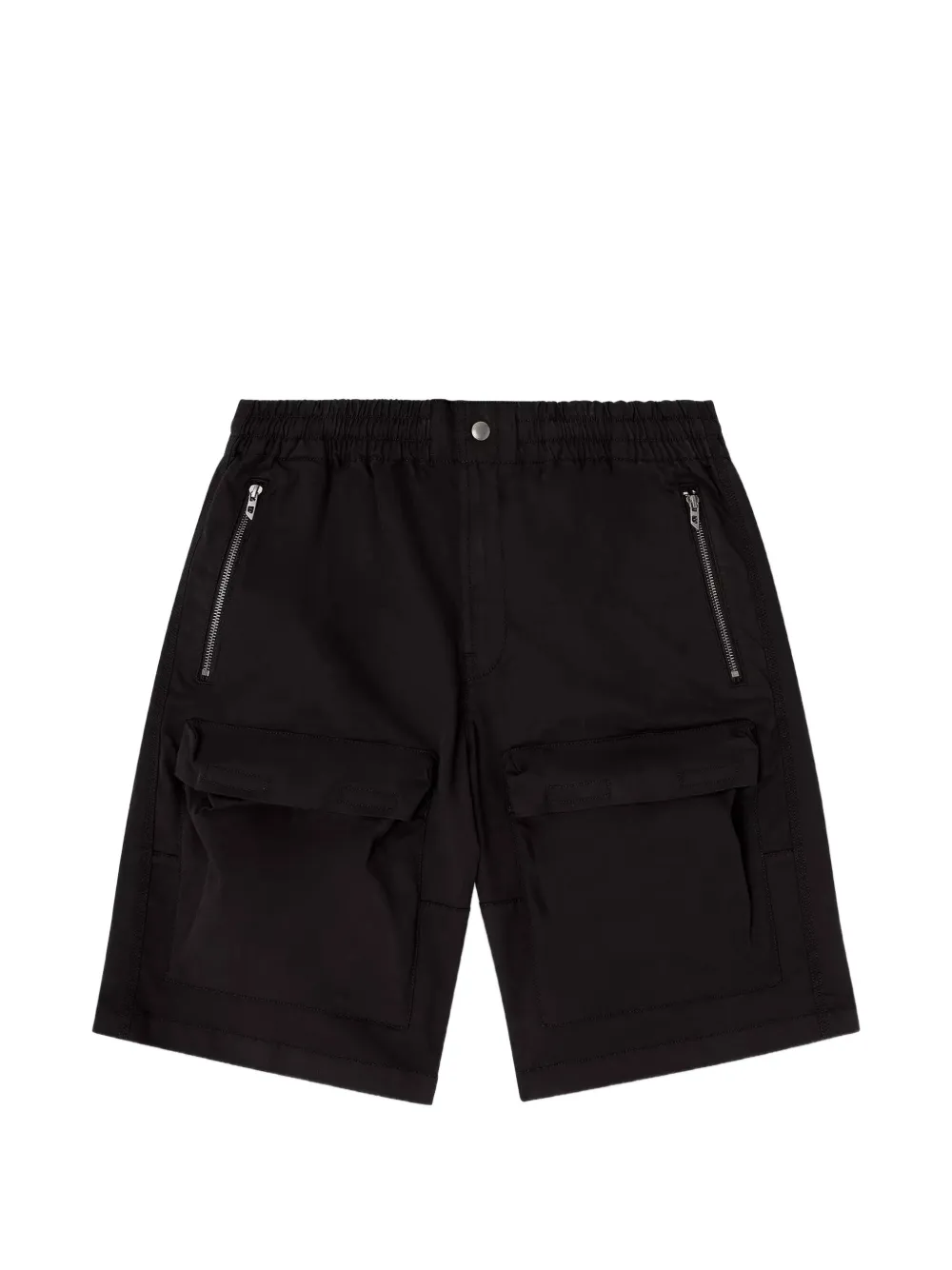 Diesel logo-embroidered cargo shorts - Black