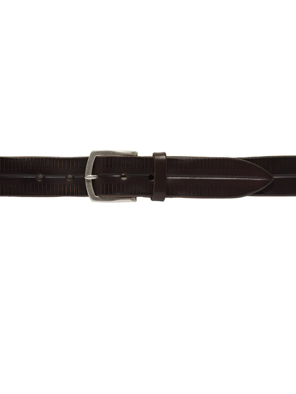 Orciani Leren riem met geribbeld detail Bruin