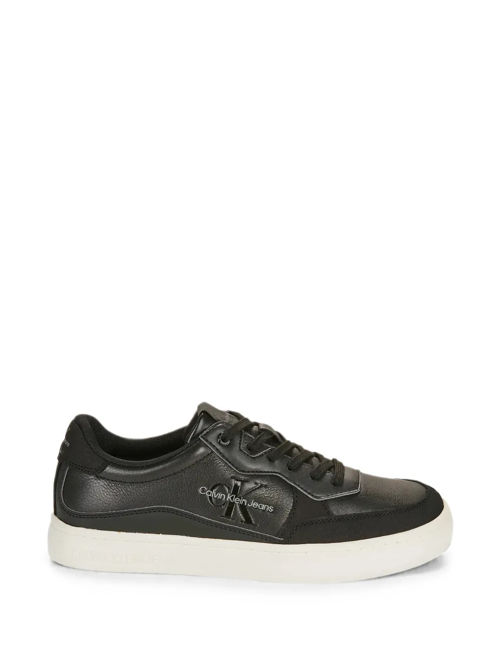 Calvin Klein grained-texture panelled sneakers - Schwarz