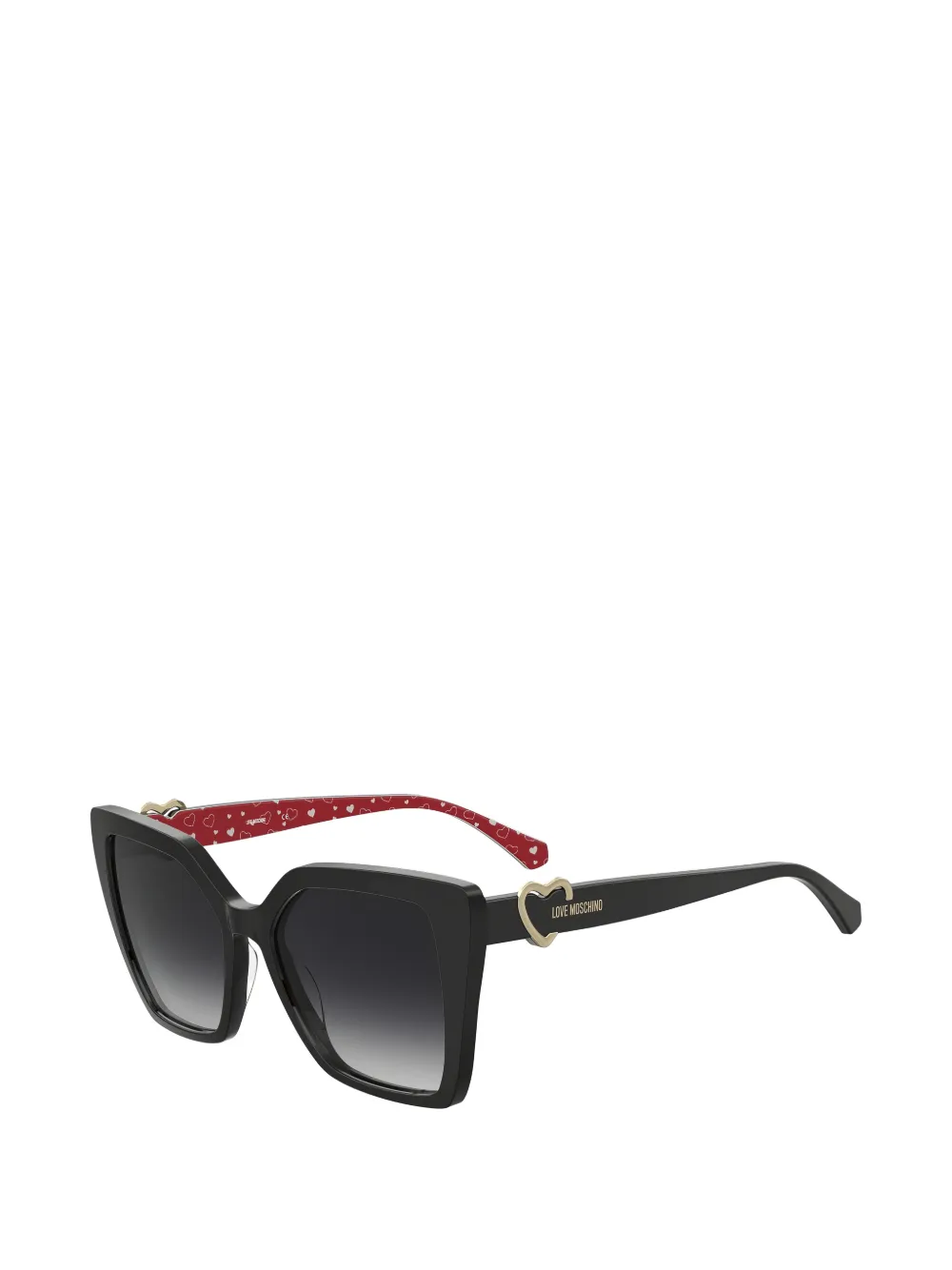 Love Moschino Zonnebril met vierkant montuur Zwart