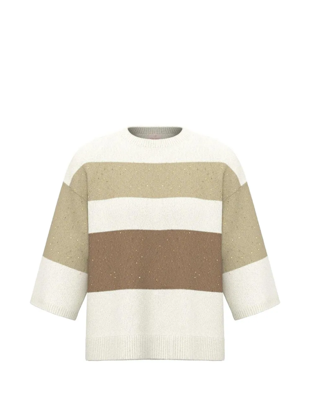 EMME striped speckled-design sweater - Bianco