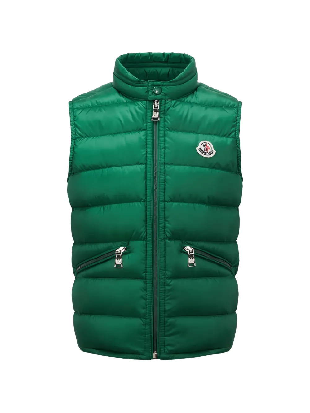 MONCLER GRENOBLE KIDS gilet matelassé à plaque logo - Vert