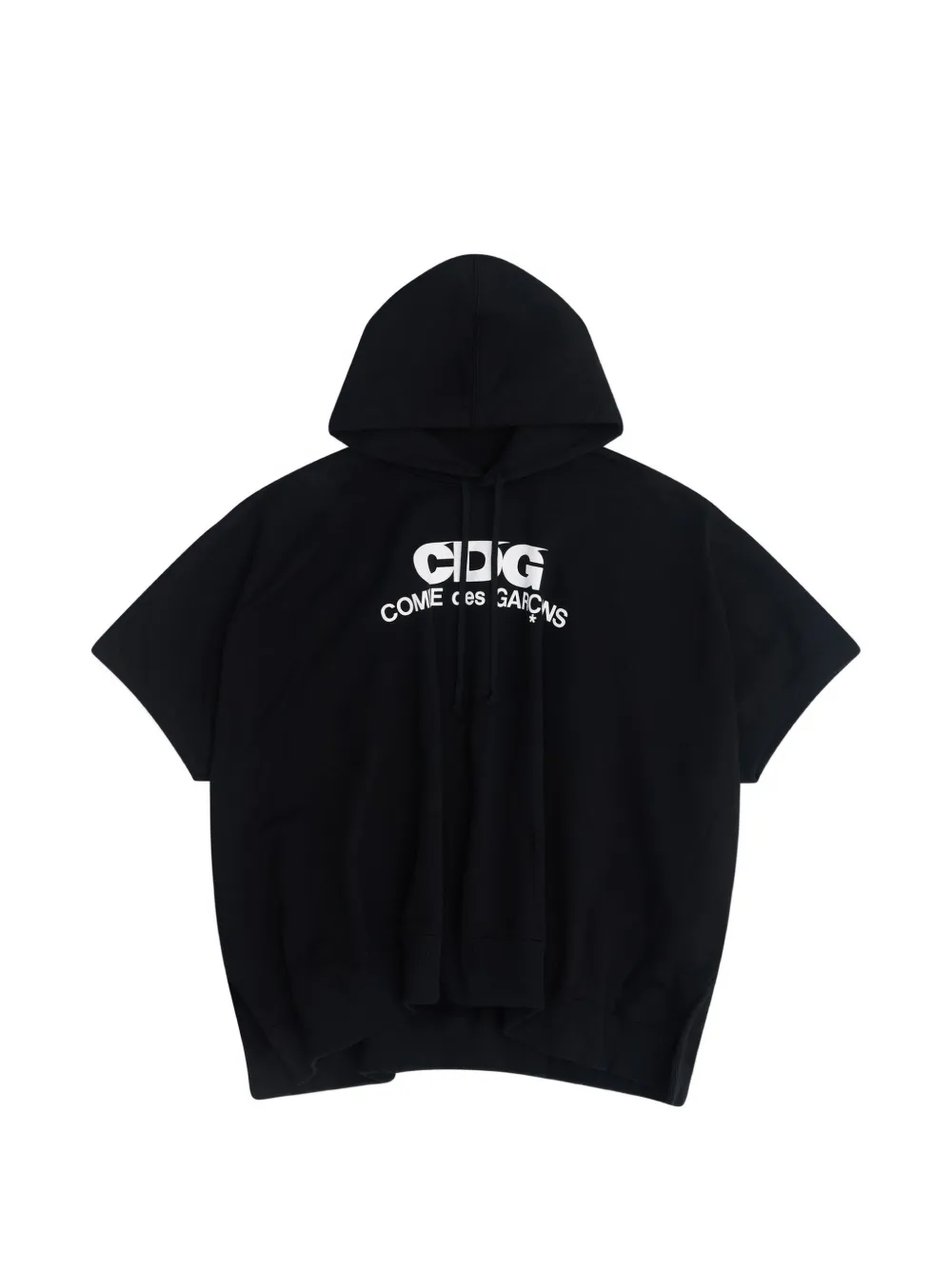 Cdg Short-sleeved Logo-print Hoodie In Black