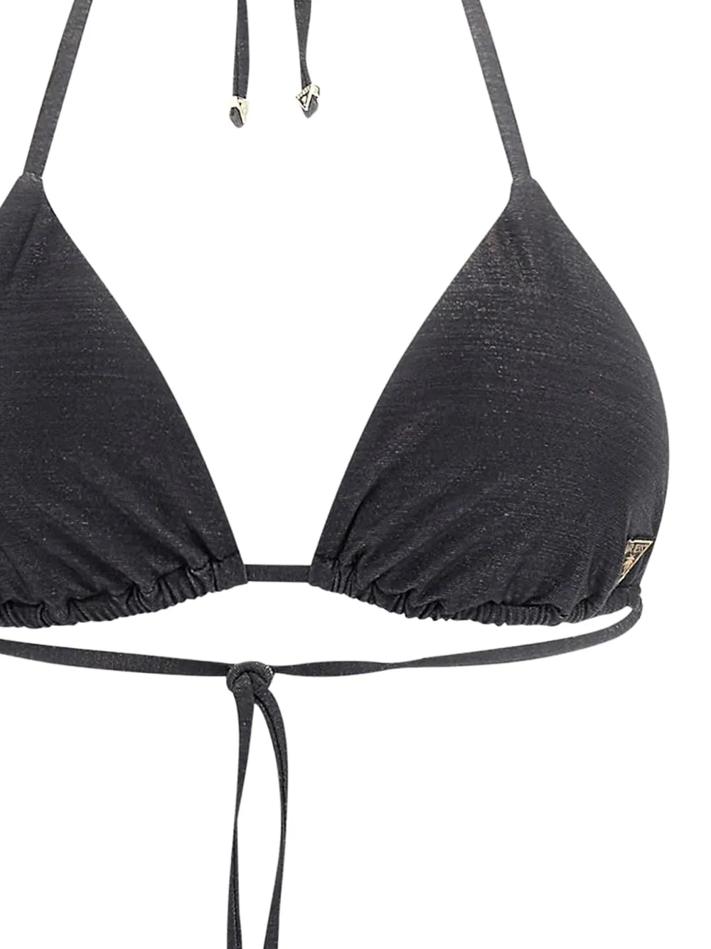 GUESS USA Bikinitop met metallic-effect en halternek Zwart