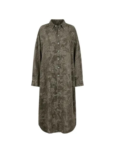 R13 floral-jacquard-pattern shirt dress
