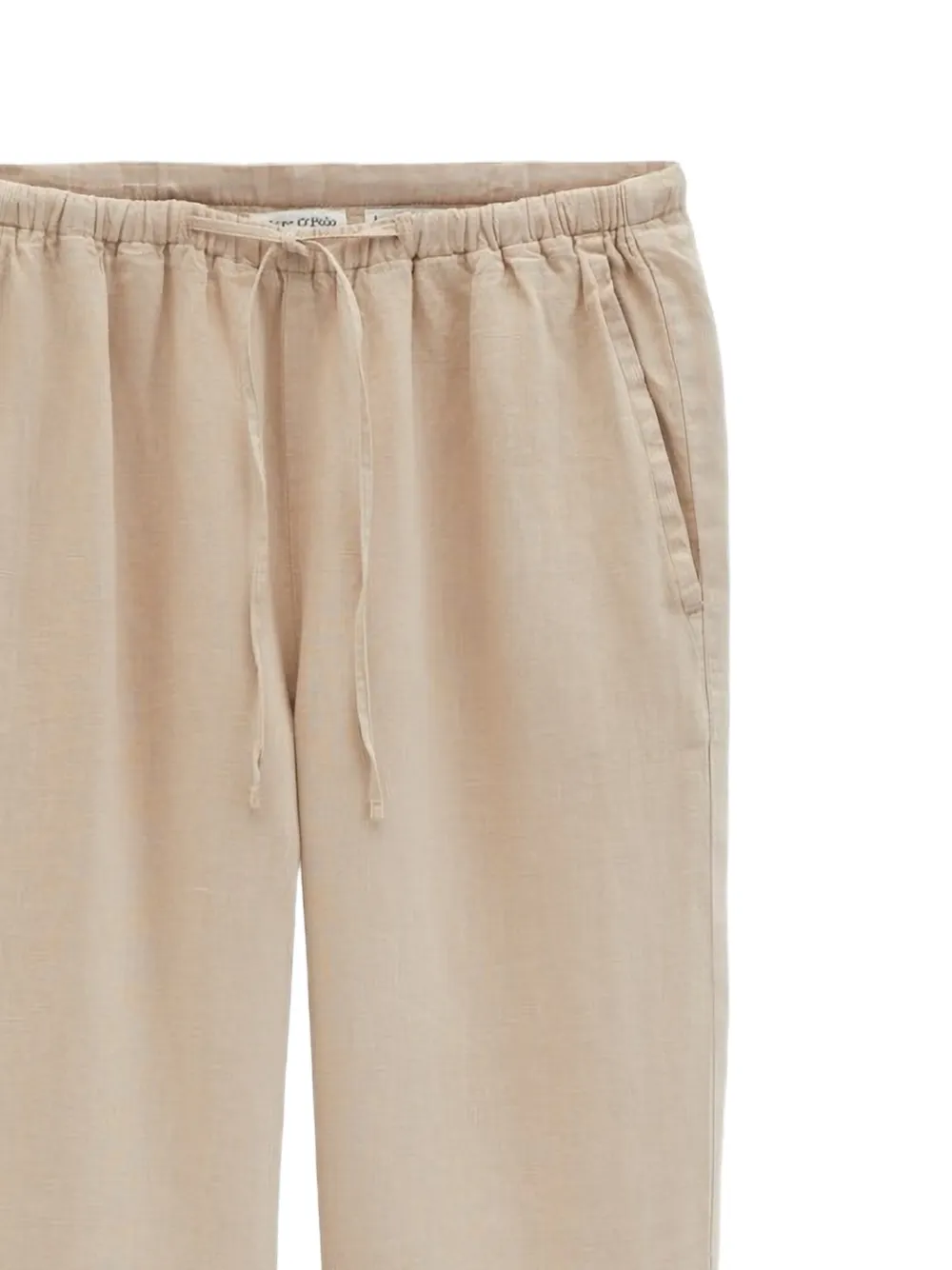 Marc O'Polo Broek met trekkoordtaille Beige